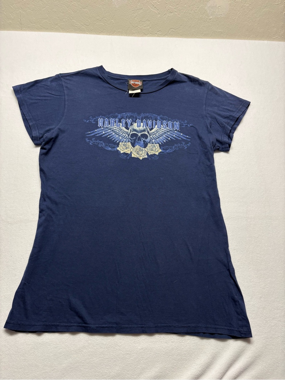 Harley-Davidson Navy Skull & Roses Graphic Tee